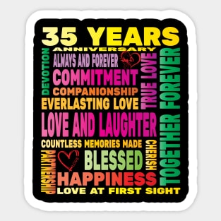 35 Years Anniversary of Love Happy Marriage Couple Lovers Sticker